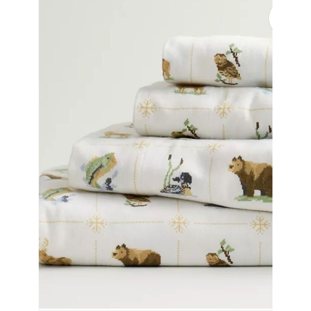 Cuddl Duds Queen Flannel Sheet Set 100% Cotton